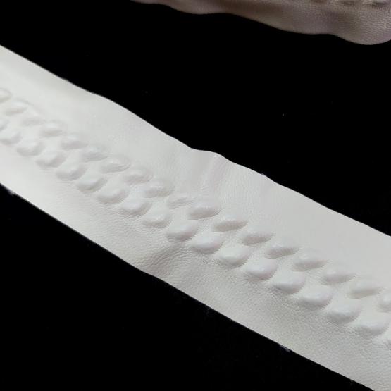 Taśma skórkowa warkocz biała; MYG-1076