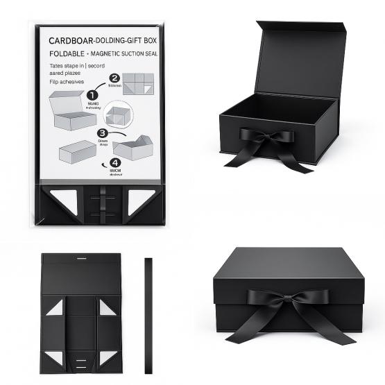 Pudełko prezentowe czarne na magnes S