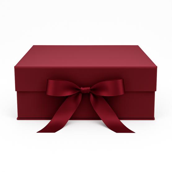 Bordowe pudełko prezentowe z magnesem S