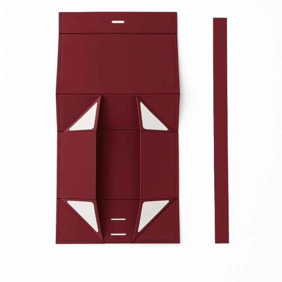 Bordowe pudełko prezentowe z magnesem M