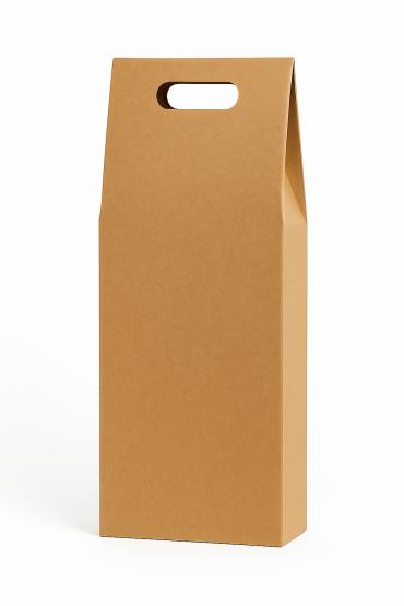 Pudełko na 2 wina kraft z okienkami 