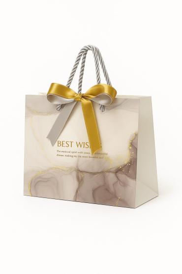 Torba prezentowa szaro złota z nadrukie S