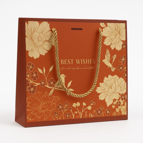 Torba prezentowa pomarańczowa z nadrukiem L