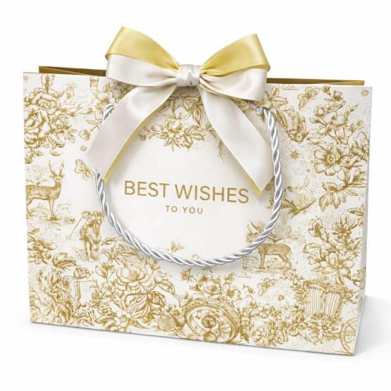 Torba prezentowa biało złota z nadrukiem L