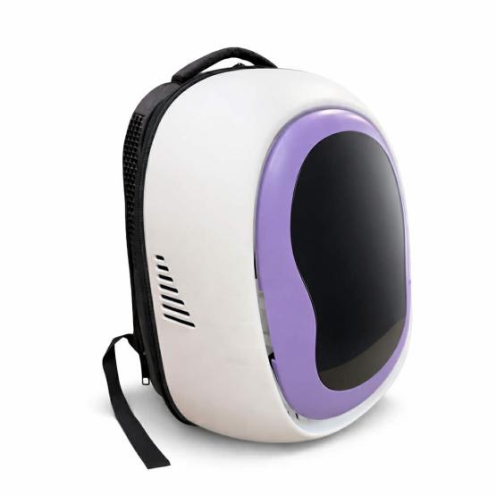 Transporter z szybką dla zwierząt fioletowy