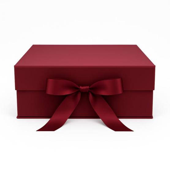 Ekskluzywne pudełko S burgundowe na magnes