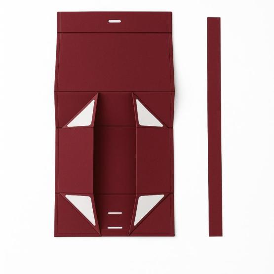 Ekskluzywne pudełko M burgundowe na magnes