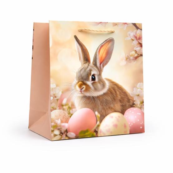 Torba prezentowa beżowa WIELKANOC królik
