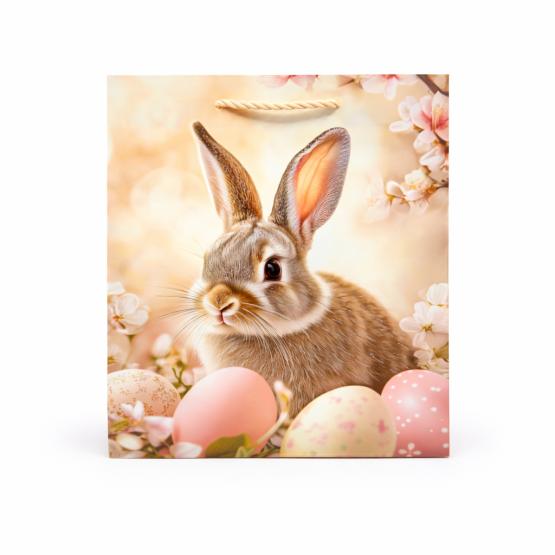 Torba prezentowa beżowa WIELKANOC królik