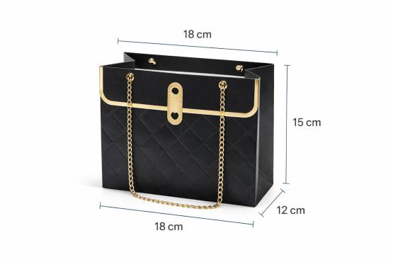 Kwiatowy box Torebka na kwiaty i prezent czarna