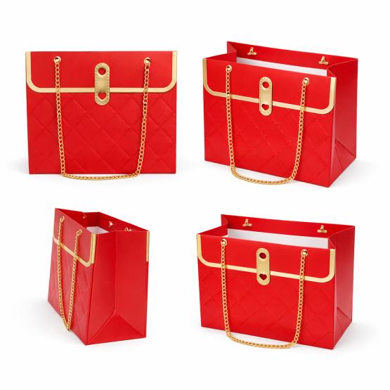 Flower box Torebka na kwiaty i prezent czerwona