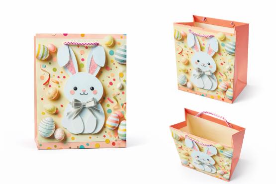 Torba prezentowa królik w muszce WIELKANOC