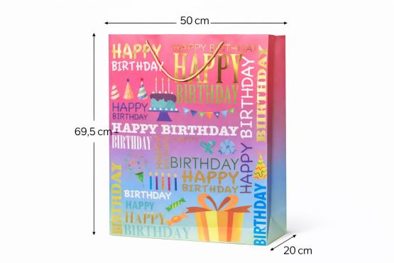 Torba prezentowa HAPPY BIRTHDAY multikolor XXXXL