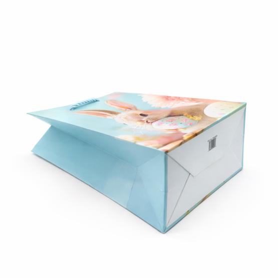 Torba prezentowa turkus WIELKANOC królik