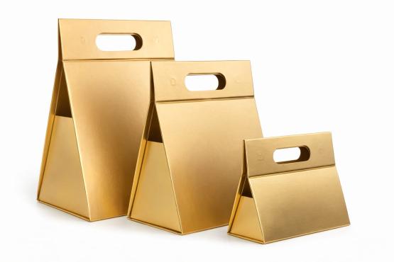 Pudełko  Prezentowe M Trójkąt Torba Beżowa