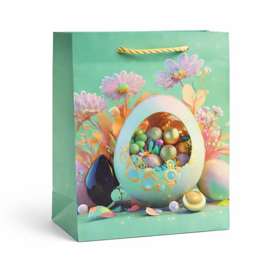 Torba prezentowa zielona WIELKANOC jajko