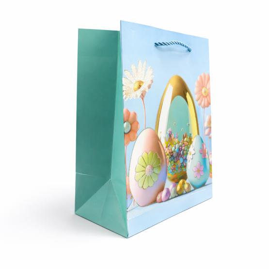 Torba prezentowa błękit WIELKANOC jajko