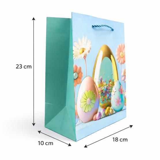 Torba prezentowa błękit WIELKANOC jajko