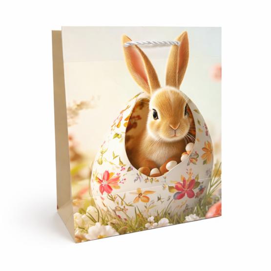 Torba prezentowa  jasny seledyn WIELKANOC królik