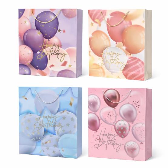 Torba prezentowa urodzinowa rożowa balony XXXXL