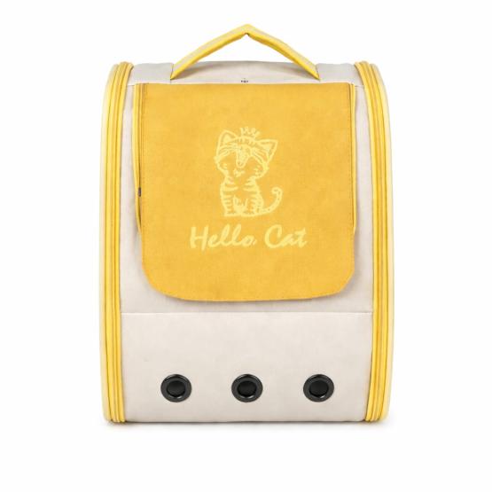 Transporter plecak dla zwierząt żółty HELLO CAT