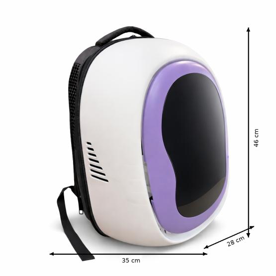 Transporter z szybką dla zwierząt fioletowy