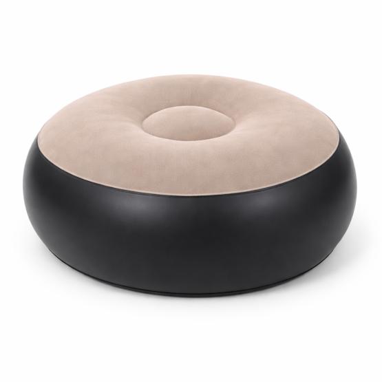 Dmuchany fotel z podnóżkiem beżowy