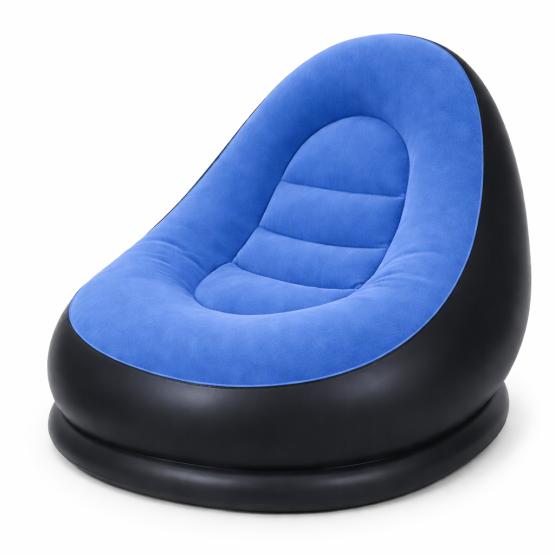 Dmuchany fotel z podnóżkiem niebieski