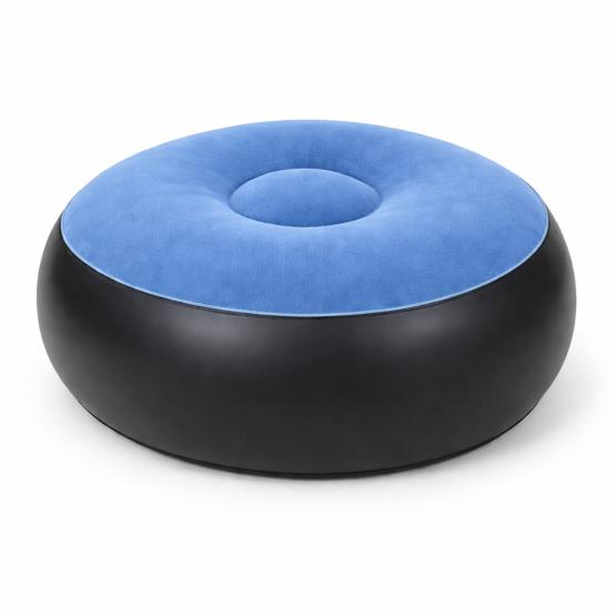 Dmuchany fotel z podnóżkiem niebieski