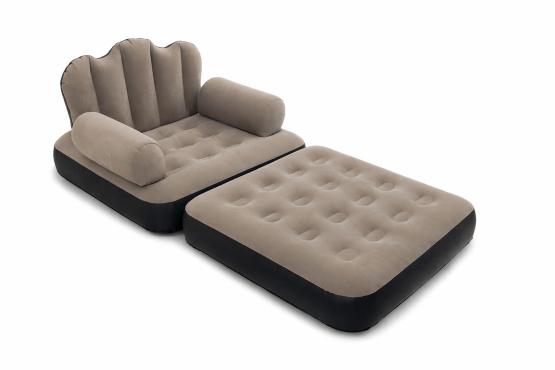 Dmuchany fotel rozkładany beżowy