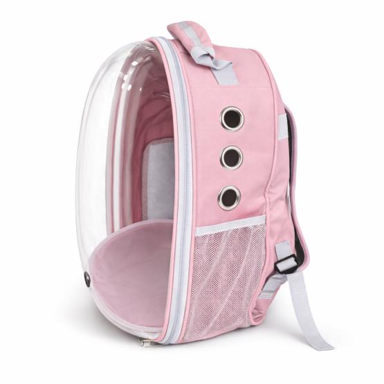 Transporter plecak przezroczysty pudrowy róż