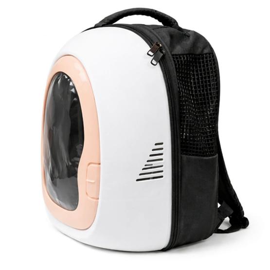 Transporter z szybką dla zwierząt łososiowy