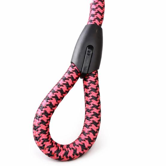 Smycz dla zwierząt 1,8 x 120 cm róż czarny (3)