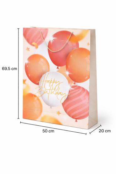Torba prezentowa urodzinowa żółta balony XXXXL (3)