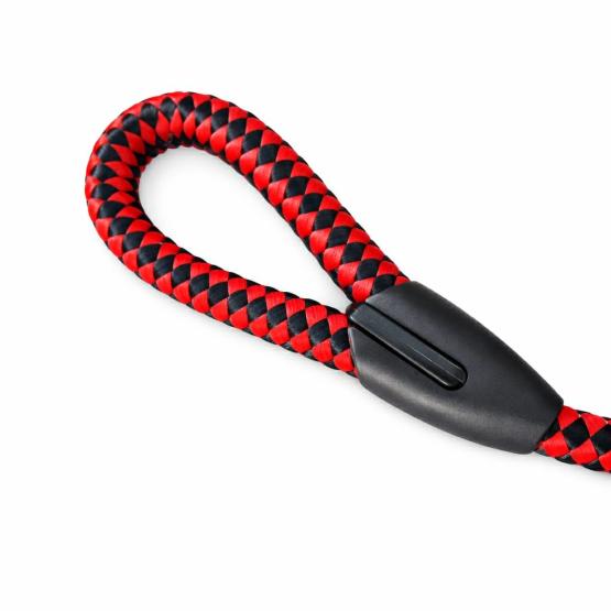 Smycz dla zwierząt czarno czerwona (2)