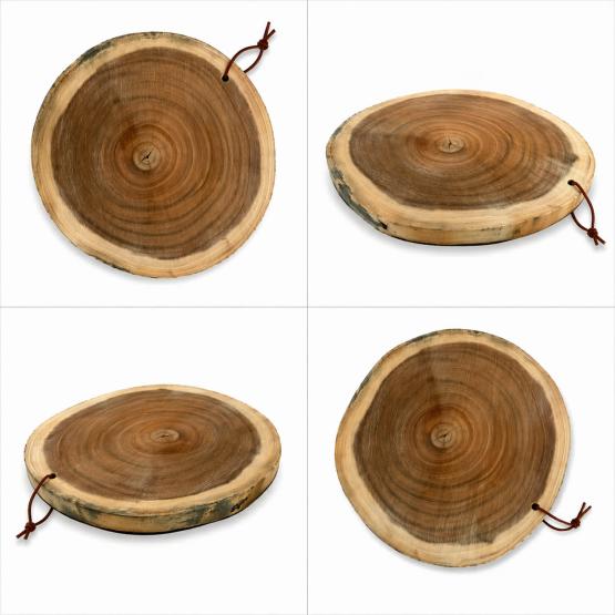 Okrągła deska z akacji podstawka średnica 30 cm (4)