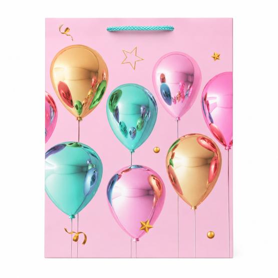 Torba prezentowa balony różowe 55x43x15 XL (1)