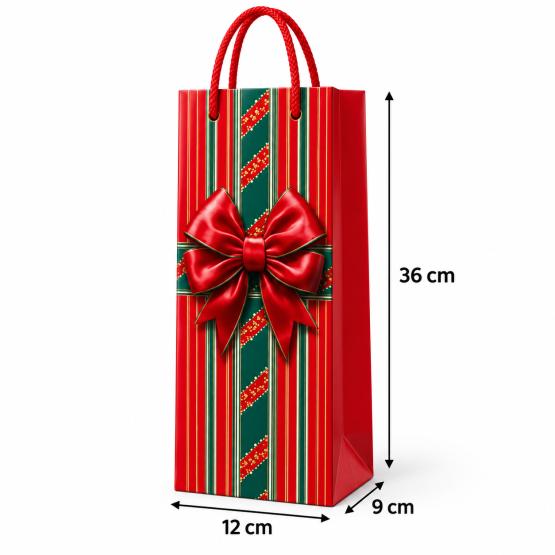 Torba na wino świąteczna kokarda (2)