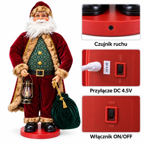 Mikołaj stojący 130 cm dekoracja (3)