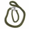 Smycz z obrożą khaki 