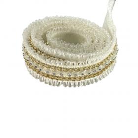 Taśma boho 2,5 cm z ozdobnymi łańcuszkami