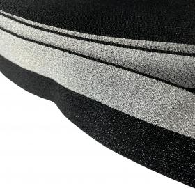 Guma 4 cm czarno srebrna