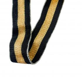 Tasma czarno złota 2,5 cm