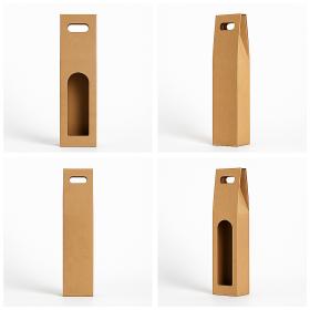 Pudełko na wino kraft z okienkiem