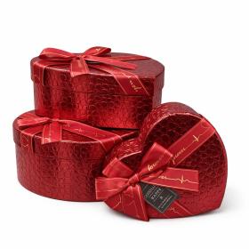 Pudełko serce PREMIUM czerwone zestaw 3 szt.