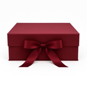 Ekskluzywne pudełko L burgundowe na magnes