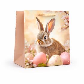 Torba prezentowa beżowa WIELKANOC królik