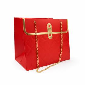 Flower box Torebka na kwiaty i prezent czerwona