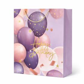 Torba prezentowa urodzinowa fioletowa balony XXXXL