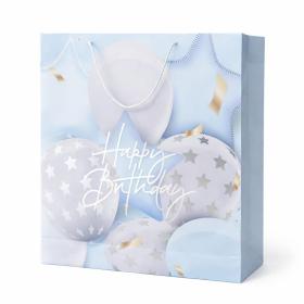 Torba prezentowa urodzinowa błękitna balony XXXXL